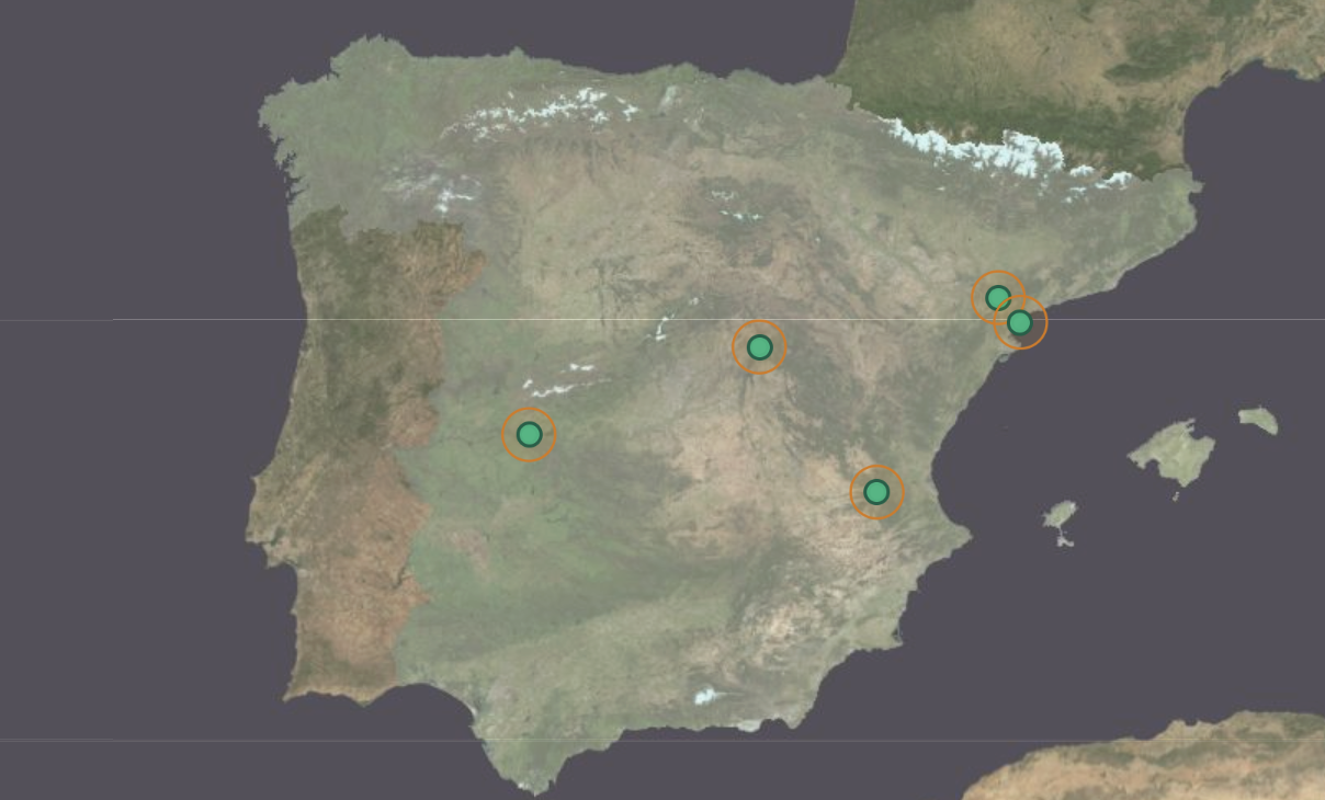 Vista previa del mapa de centrales nucleares en España
