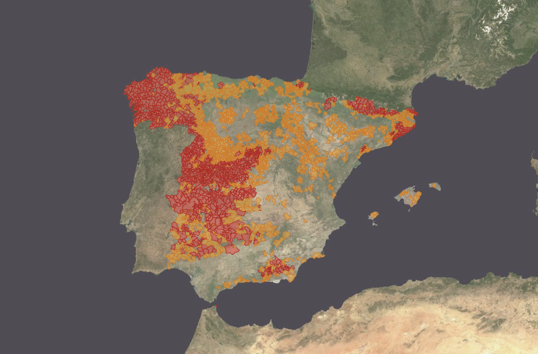 Vista previa del mapa nacional de radón en España