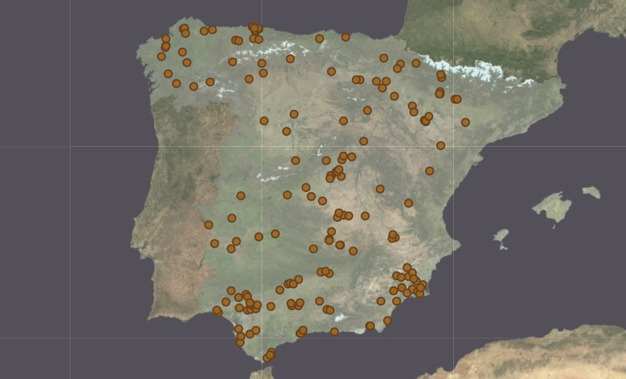 Vista previa del mapa de vertederos de residuos en España